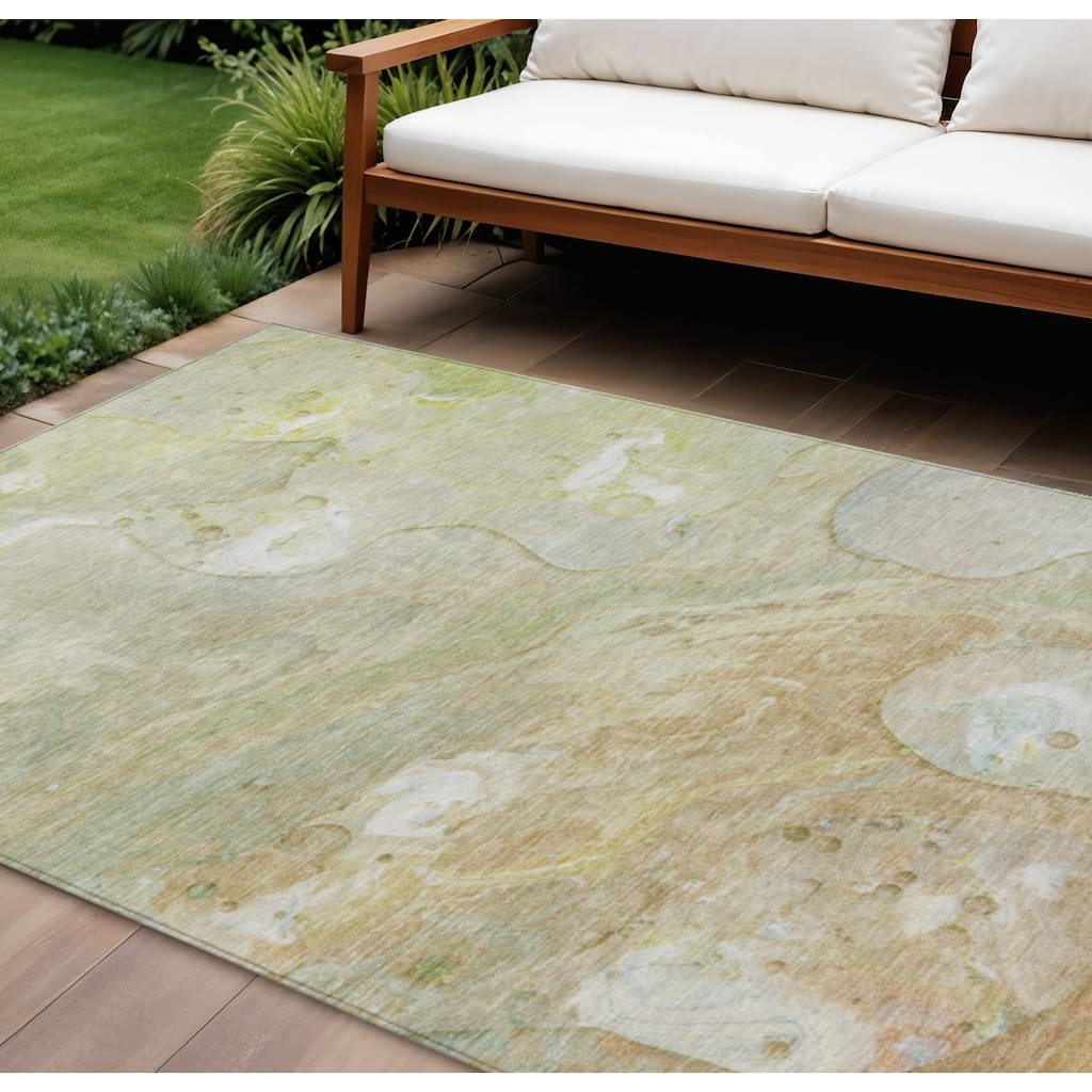 HomeRoots Abstract Transitional Rectangle Outdoor Rug
