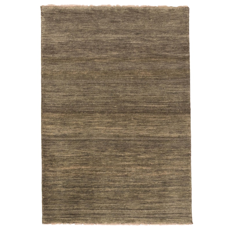 ECARPETGALLERY Hand-knotted Pak Finest Gabbeh Green Wool Rug - 4'0 x 5'11