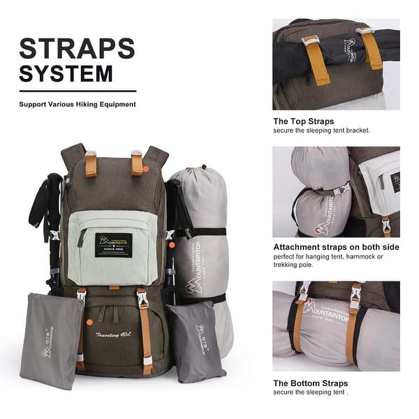 40L Hiking Backpack for Women & Men Outdoor Travel Camping Day Pack with Rain Cover, 21.7 x 13 x 7.9 in, Brown - Bed Bath & Beyond - 40365665 40L Hiking Backpack for Women & Men Outdoor Travel Camping Day Pack with Rain Cover, 21.7 x 13 x 7.9 in, Brown - Bed Bath & Beyond - 40365665