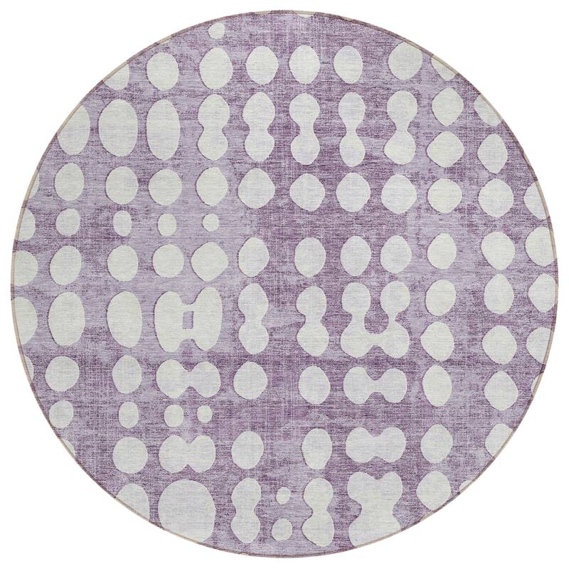 Machine Washable Indoor/ Outdoor Chantille Dots Abstract Rug