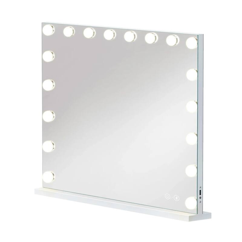 Large Hollywood Mirror with Bluetooth Speaker & Touch Screen