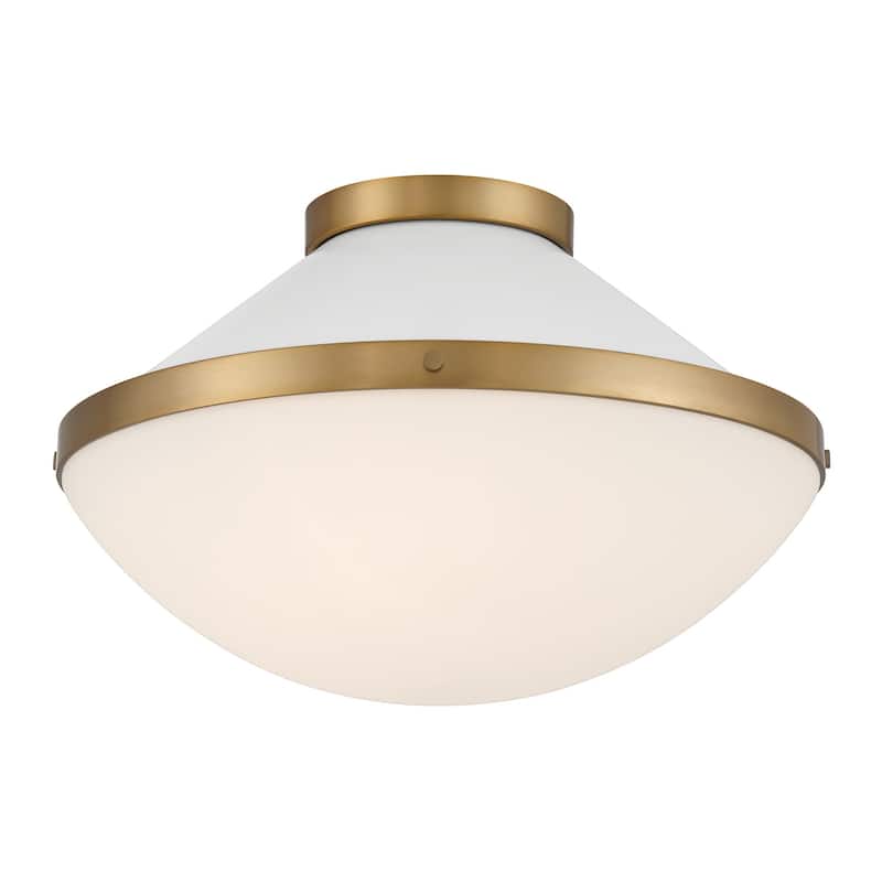 Crystorama Lighting Group XAN-8002 Xander 2 Light 16" Wide Flush Mount - Vibrant Gold / White
