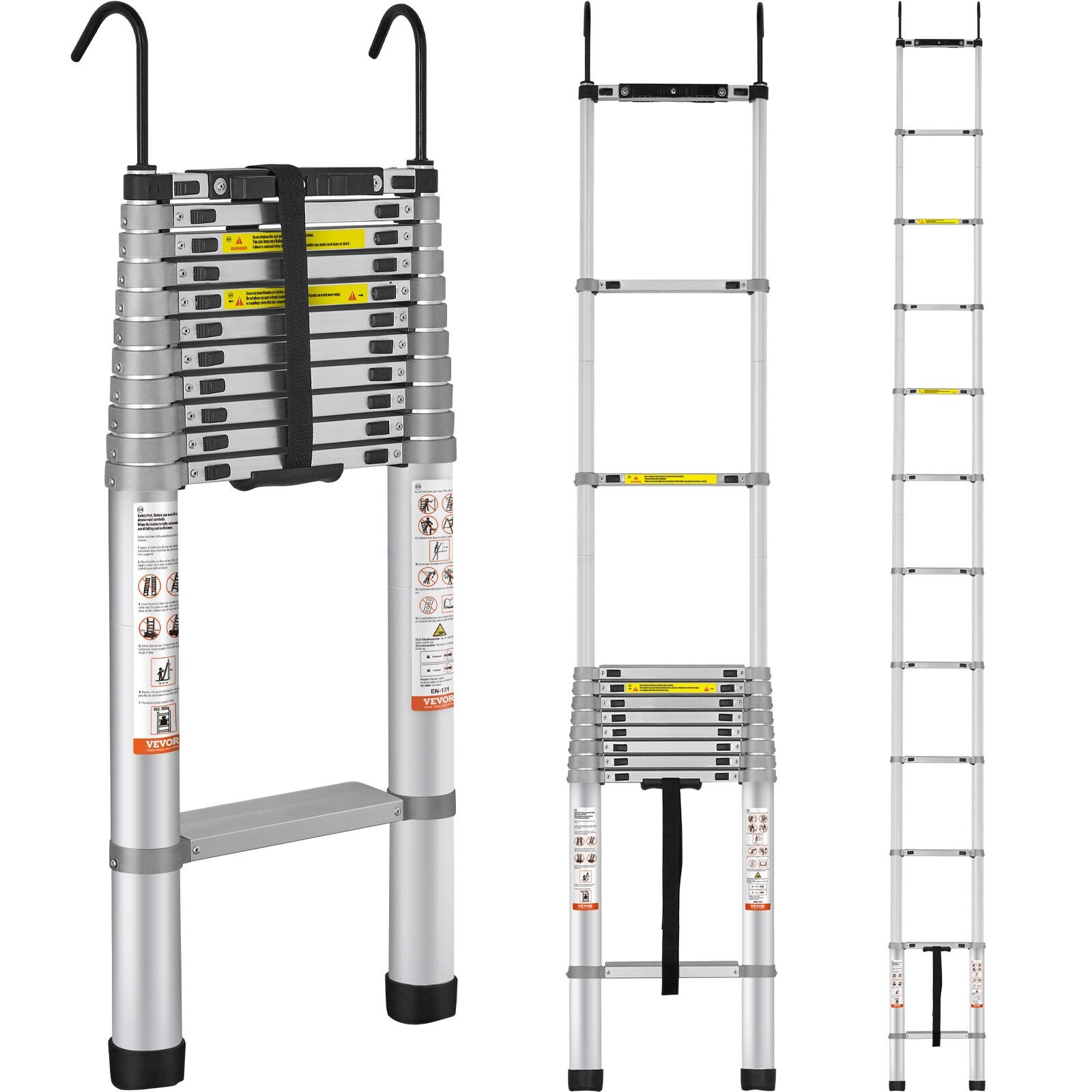 VEVOR Telescoping Ladder 10.5FT 12.5FT 15 FT Aluminum One button