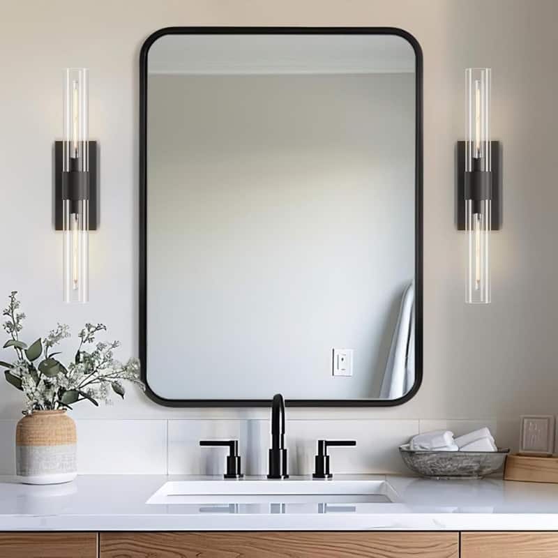 KAYLA Modern Glass Wall Sconces, Indoor Wall Lighting Wall Light Fixtures, Vanity Light with Glass Shade(2-Sets)