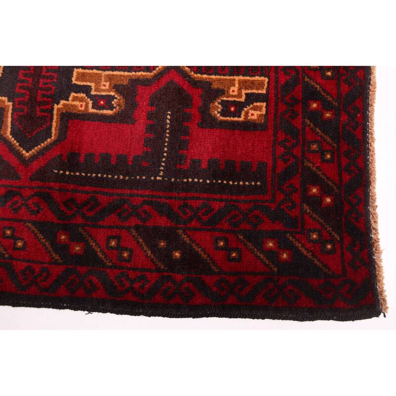 ECARPETGALLERY Hand-knotted Teimani Red Wool Rug - 3'7 x 6'4