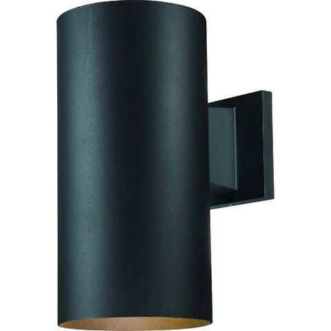 Volume Lighting 1-Light Black Aluminum LED Cylinder Sconce