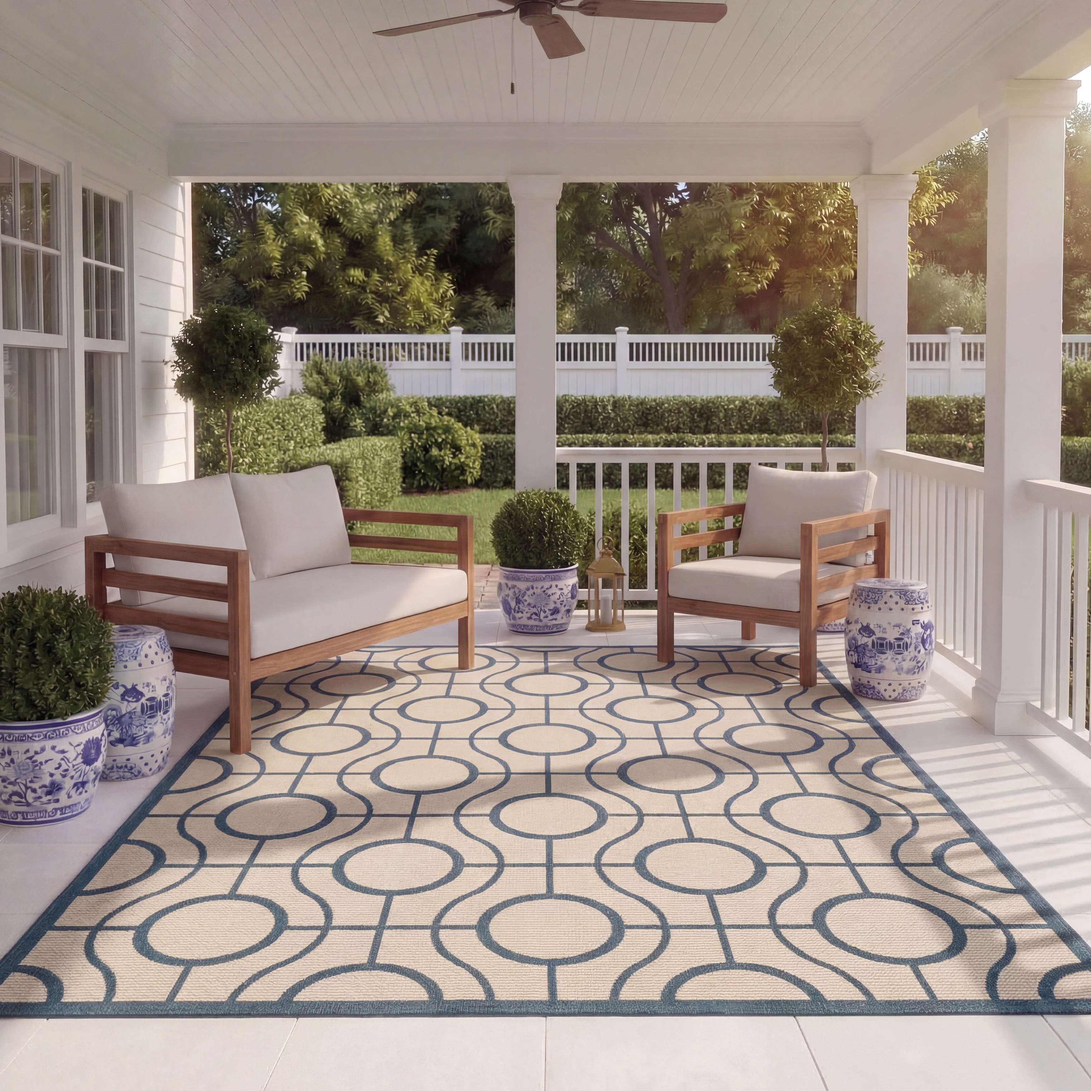SAFAVIEH Courtyard Joline Indoor/ Outdoor Waterproof Patio Backyard Rug