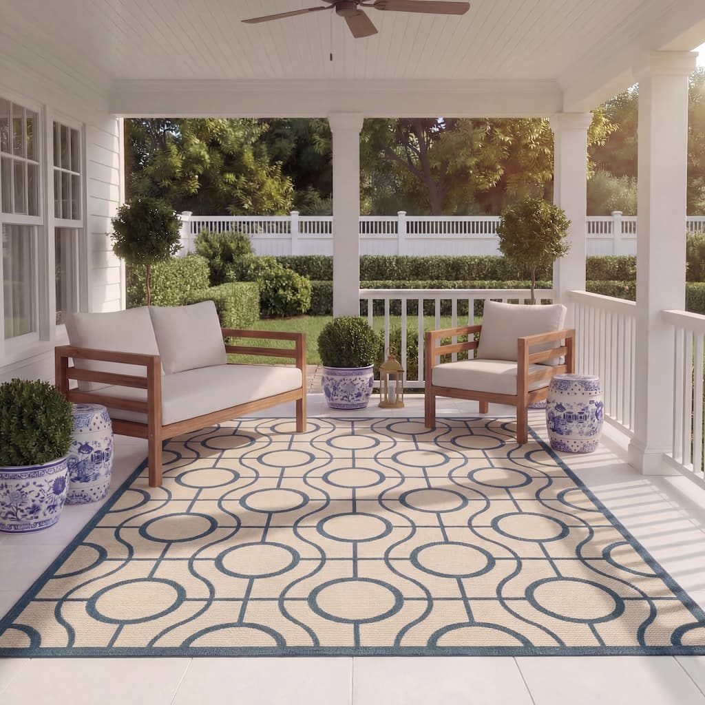 SAFAVIEH Courtyard Pazia Indoor/ Outdoor Waterproof Patio Backyard Rug
