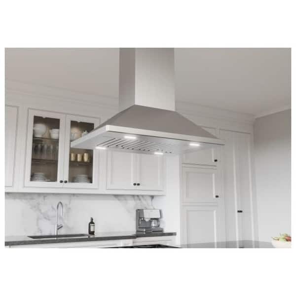Zephyr Napoli 200 CFM 36 Inch Wide Island Range Hood with LumiLight