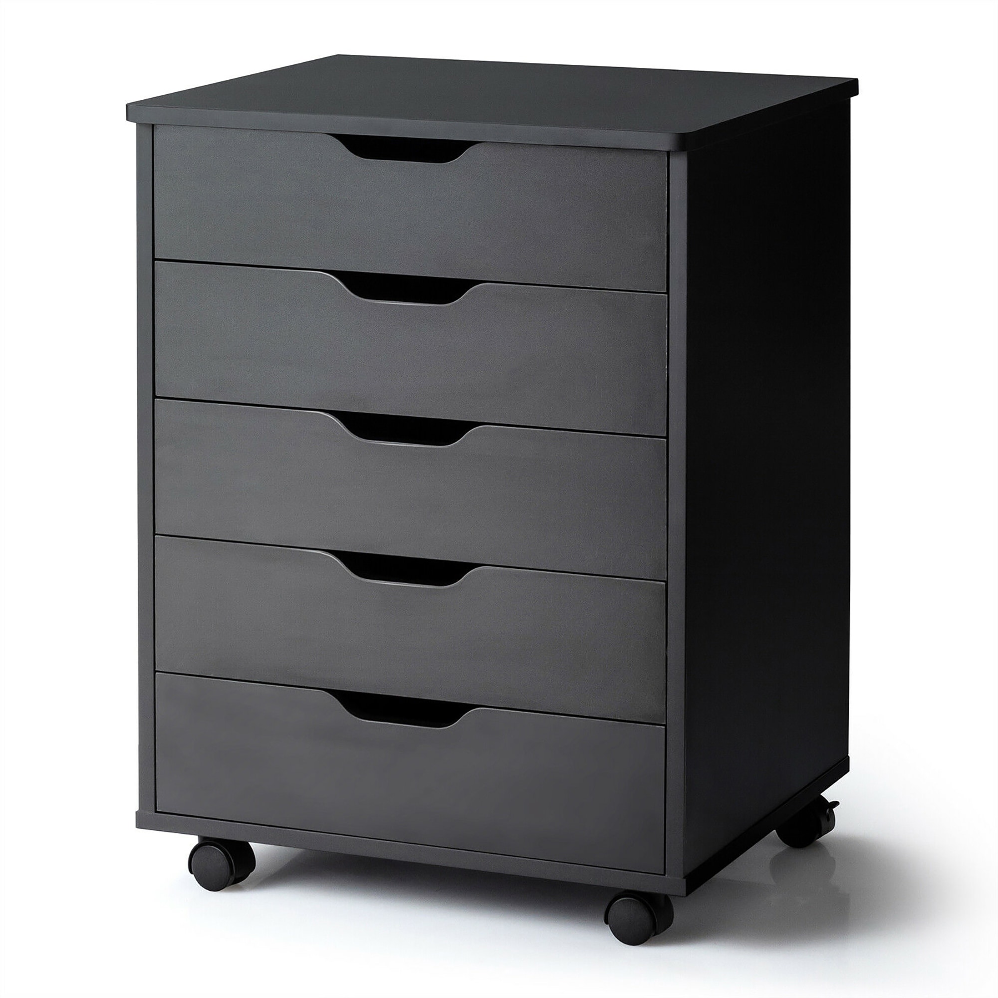 5 Drawer Chest Storage Dresser Floor Cabinet Organizer w/ Wheels