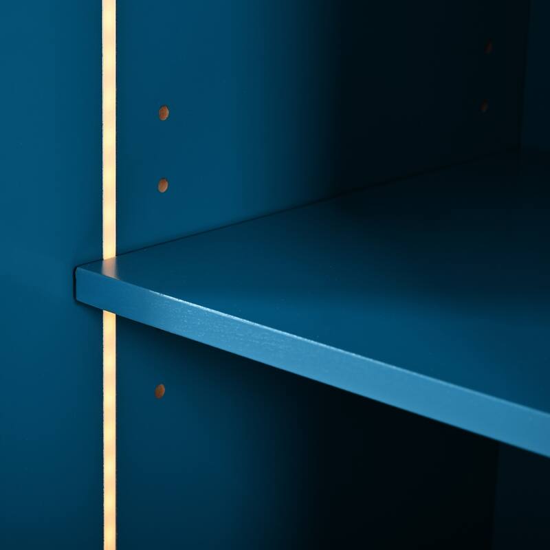 Kitchen Island with Drop Leaf, LED Light