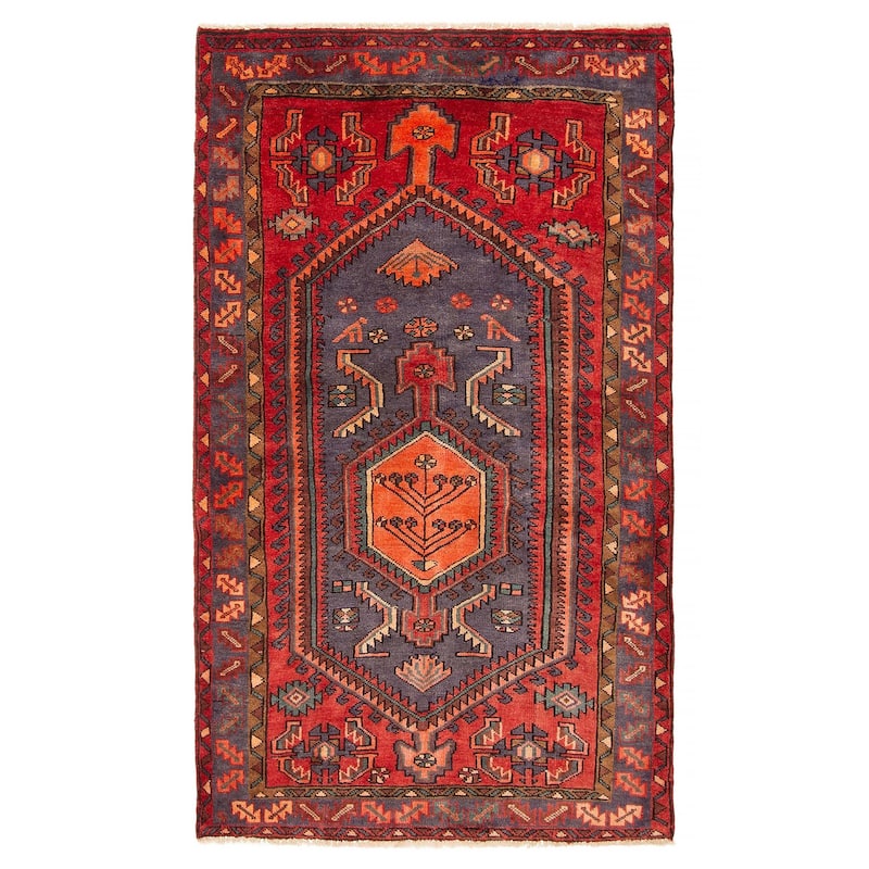 ECARPETGALLERY Hand-knotted Andelz Red Wool Rug - 3'11 x 6'9 - Red - 3'11 x 6'9