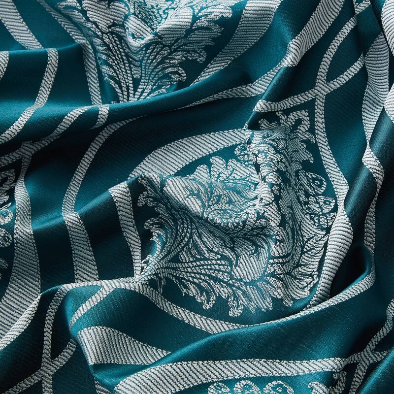 HLC.me Montero Damask 100% Full Complete Blackout Heavy Insulated Energy Savings Grommet Curtain Panels, 2 Panels