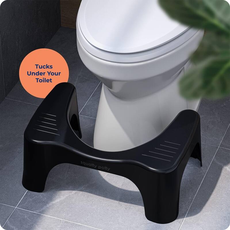 Squatty Potty The Original Bathroom Toilet Stool, 7 Inch Curve Lightweight with Sleek and Modern Design, Black