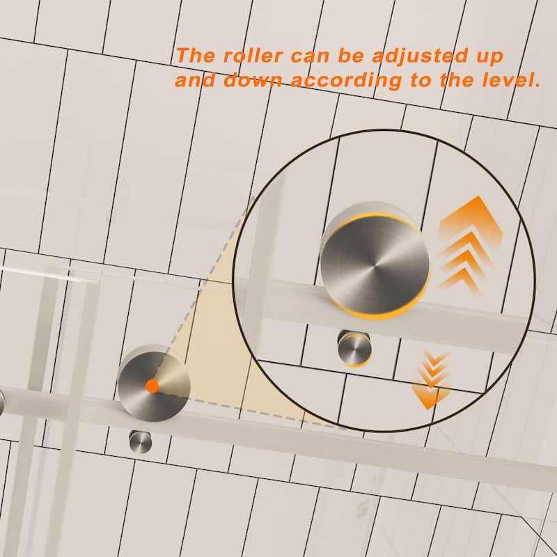 60 "W x 60" H Frameless Shower Door with Stainless Steel Handle - 60'' x 0.31'' x 60''