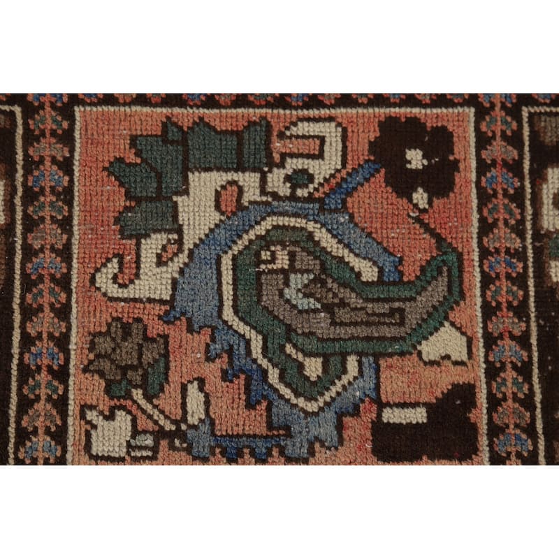 Traditional Bakhtiari Vintage Persian Rug Hand-Knotted Wool Carpet - 6'5" x 9'7"