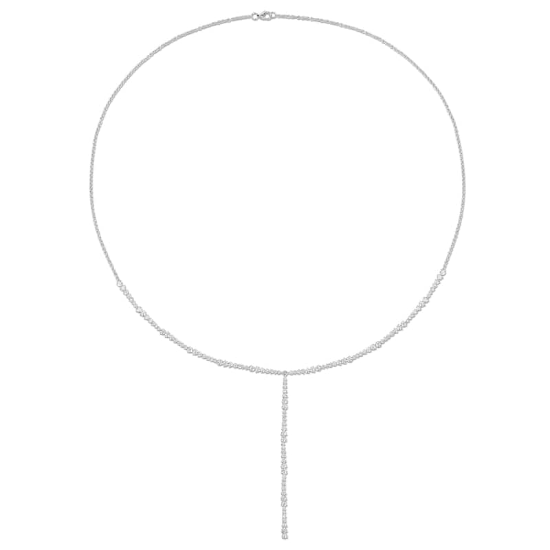 Miadora 3 5/8ct TDW Diamond Lariat Necklace in 14k White Gold - 22 in