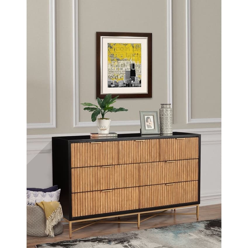Origins by Alpine Larsen 7 Drawer Dresser in Black