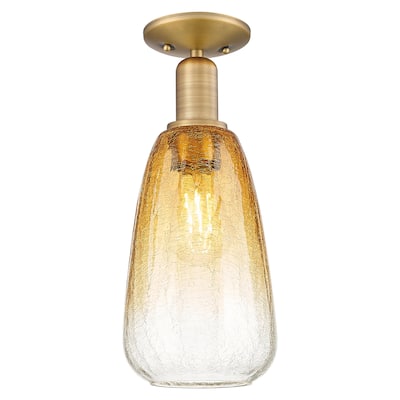 Innovations Lighting Downtown Urban - Brookhaven Almond - 1 Light 6" Semi-Flush Mount Light
