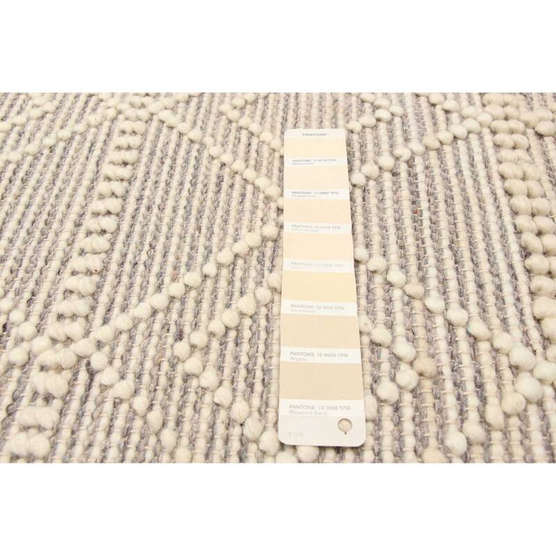 ECARPETGALLERY Braid weave Sienna Cream Wool Rug - 5'0 x 8'3
