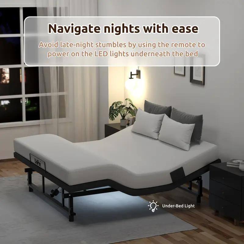 Adjustable Queen Bed Frame with Remote, USB Charging, Zero Gravity, Head/Foot Incline, Easy Assembly