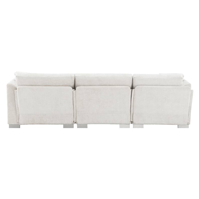 96" Chenille L-Shaped Sectional Sofa with Oversized Chaise
