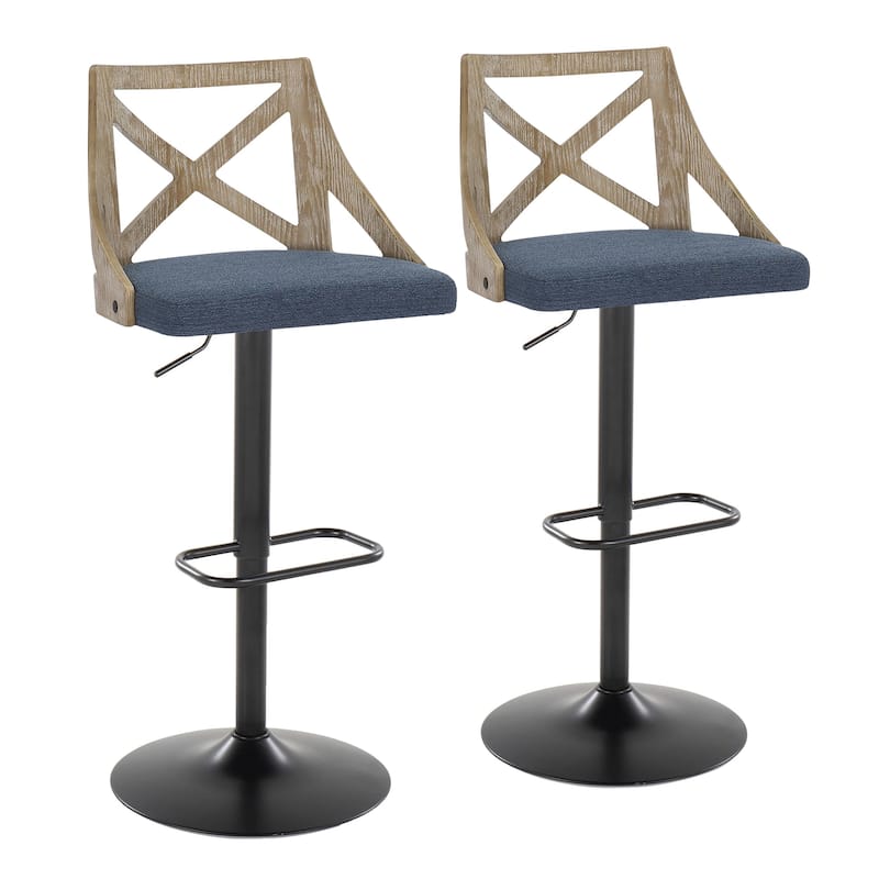 The Gray Barn Charlotte Adjustable Bar Stool with Rounded Rectangular Footrest (Set of 2)
