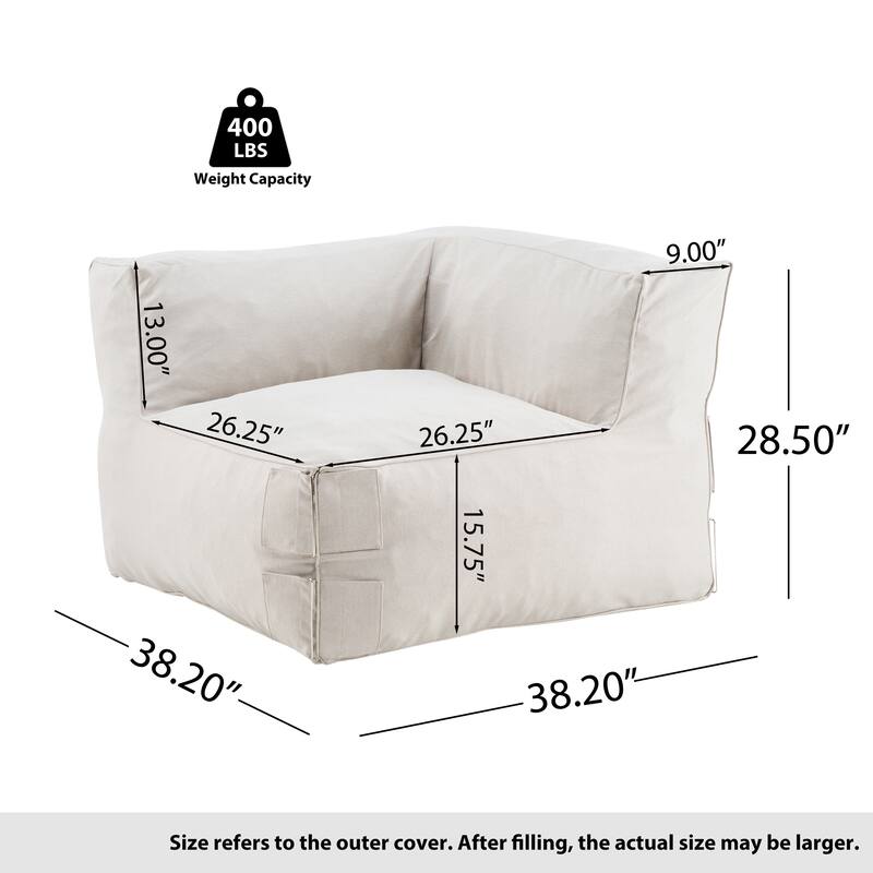 Christopher Knight Home - Nerissa 6-Piece Modular Outdoor/Indoor Bean Bag Sectional Sofa Set with Shredded Foam Filled & Ottoman