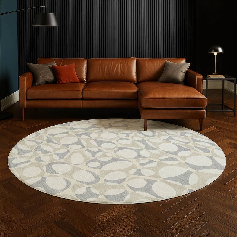 Machine Washable Indoor/ Outdoor Contemporary Saline Chantille Rug