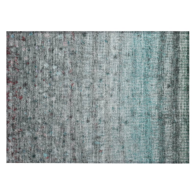 Machine Washable Indoor/ Outdoor Ombre Stripes Chantille Rug