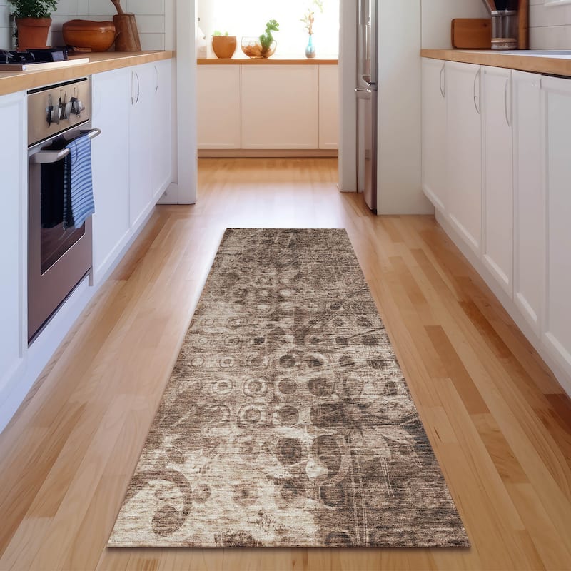 Premium Washable Super Soft Modern Impressions Mayfield Rug - Chocolate - 2' 3" x 7' 6" - Runner