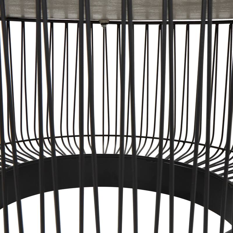 Black Aluminum Open Frame Wire Geometric Coffee Table with Silver Aluminum Top