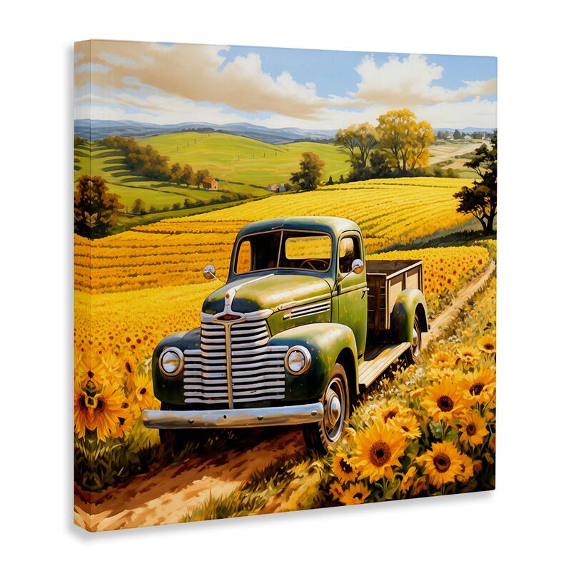 Stupell Truck Through Sunflower Field Canvas Wall Art Design By Heidi Kuntz