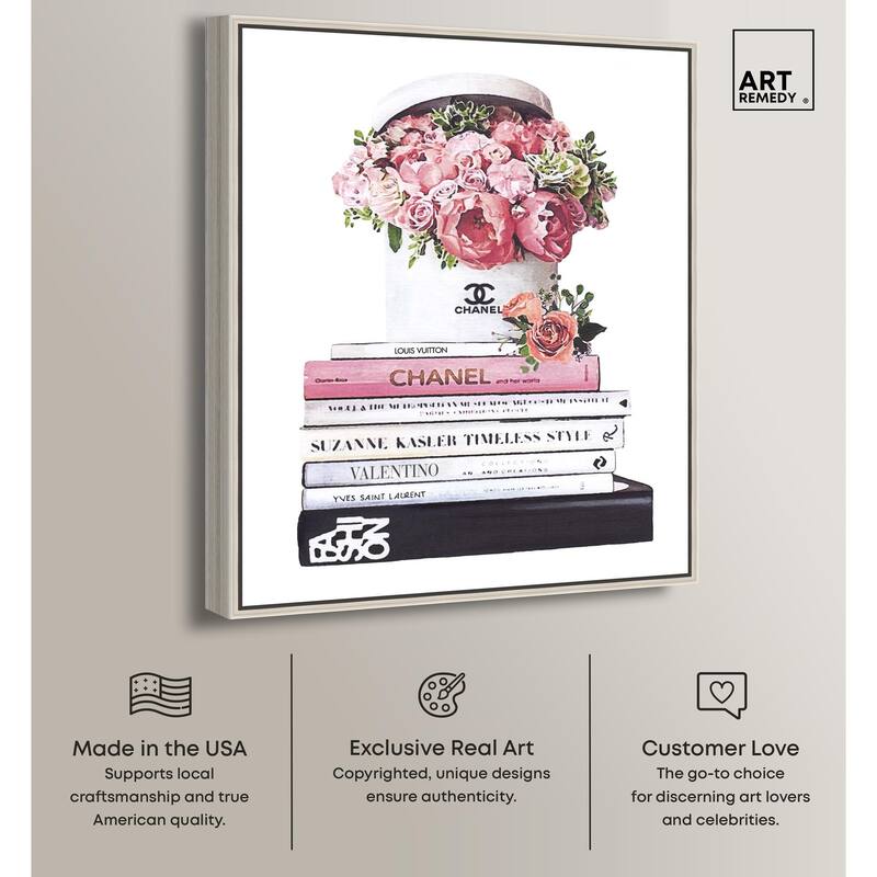 Pretty Roses upon Books Canvas by Art Remedy