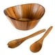 preview thumbnail 1 of 6, Gibson Home Sherwood Salad Bowl With Matching Serving Spoon & Fork