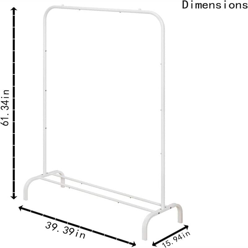Garment Rack with Bottom - 15.74"D x 39.37"W x 61.33"H