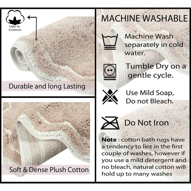 Home Weavers Allure Collection Absorbent Cotton, Machine Washable and Dry Bath Rugs