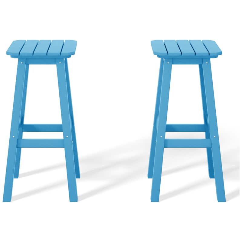 Polytrends Laguna Hdpe All Weather Outdoor Patio 29" Square Bar Stool (Set Of 2)