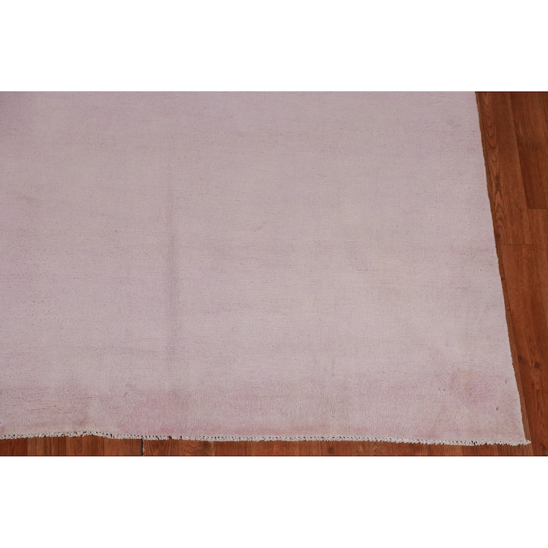 Hand Knotted Oriental 100% Wool Carpet Modern Solid Purples Gabbeh Area Rug - 14' 0'' X 10' 2''