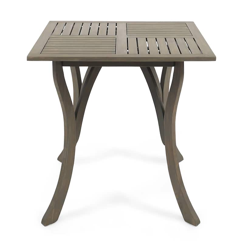 Outdoor Acacia Wood Square Dining table - 31.50"L x 31.50"W x 30.00"H - Grey