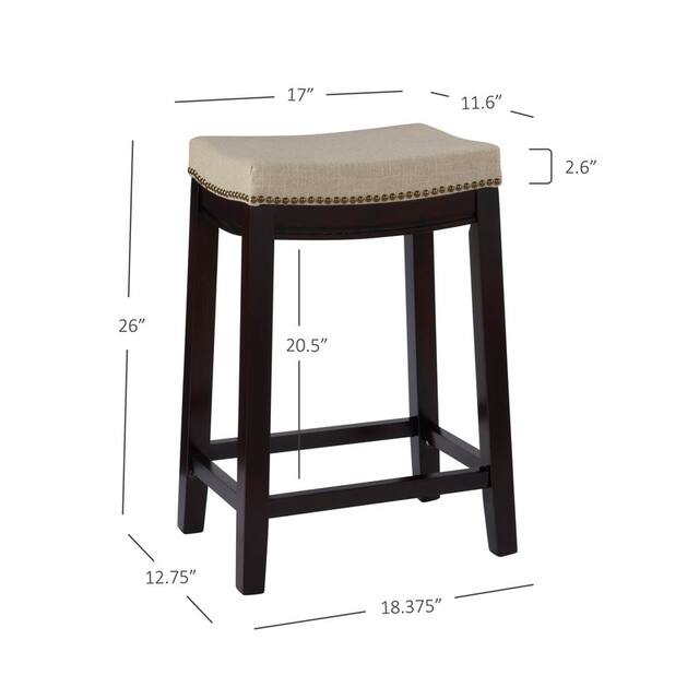Copper Grove Willamette Linen Backless 26-in Counter Stool