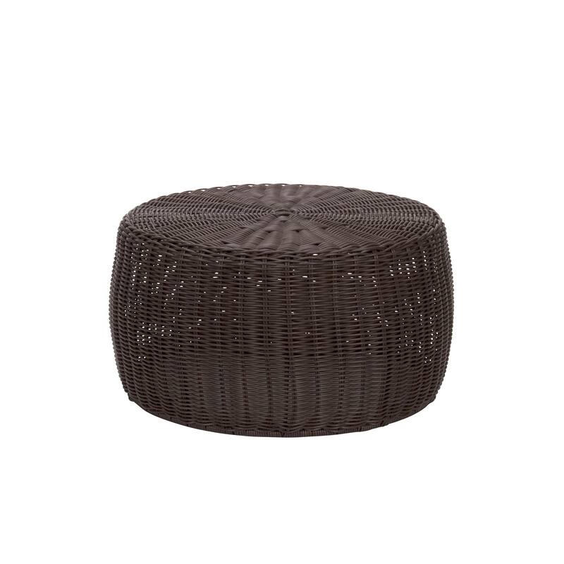 Household Essentials Handwoven Resin Storage Stool Ottoman