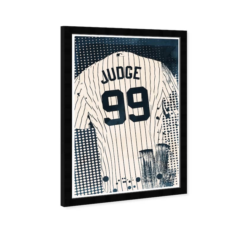 Wynwood Studio Prints 'Navy Baseball Jersey' Blue Wall Art