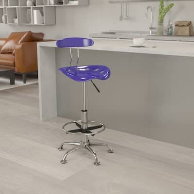 Vibrant Chrome Tractor Seat Drafting Stool