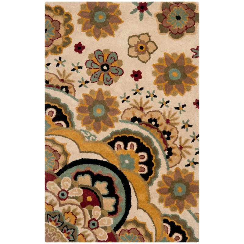 SAFAVIEH Handmade Soho Kaley New Zealand Wool Area Rug - 2'6" x 4' - Ivory/Multi
