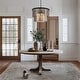 preview thumbnail 8 of 13, LNC Tifany Modern 4-Light Drum Colored Glass Chandelier for Dining Room Foyer - D 18" x H 15"