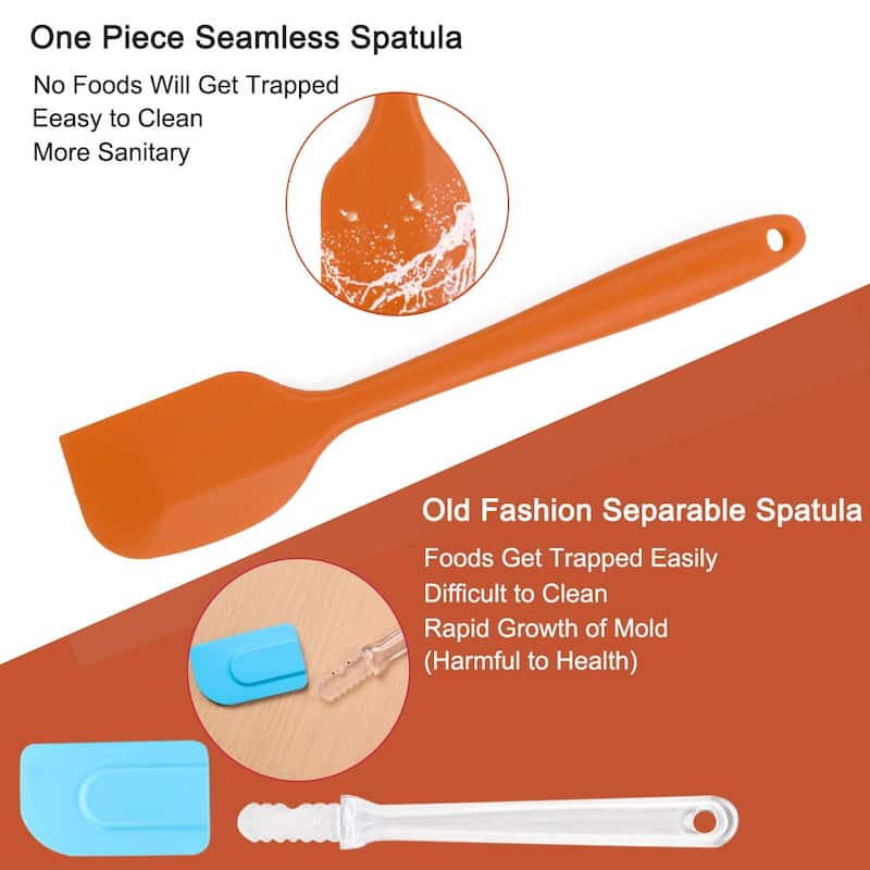 Silicone 2Pcs Heat Resistant Non-scratch Turner Non Stick Spatulas Set