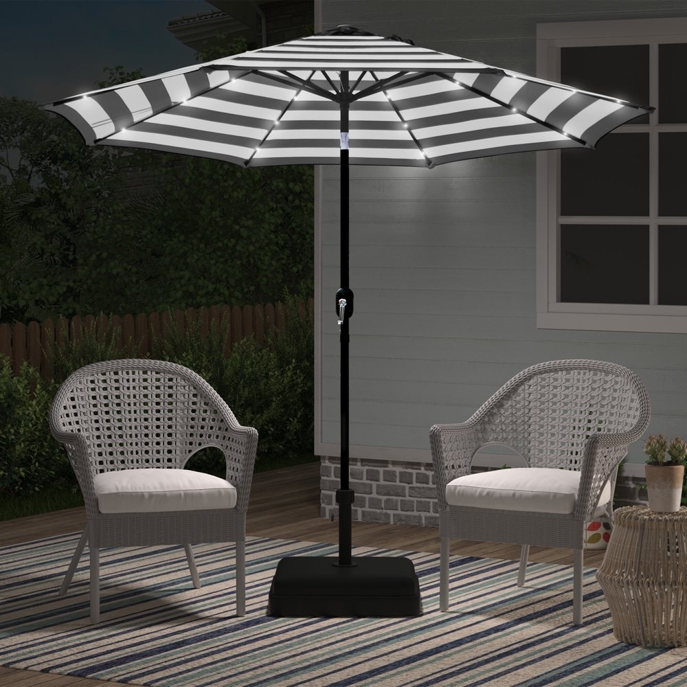 black and white checkered patio umbrella Garden  with fringe Outdoor umbrellas vintage Sunnyglade 9' Patio Umbrella Black