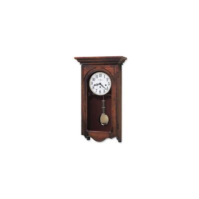 Curata Jennelle Cherry Finish Wood Key-Wound Chiming Wall Clock