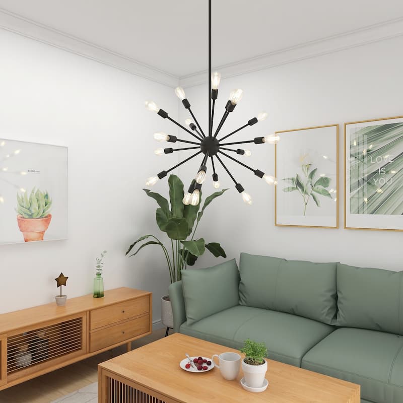 18 Light Sputnik Sphere Chandelier - 27.36"x74.45"